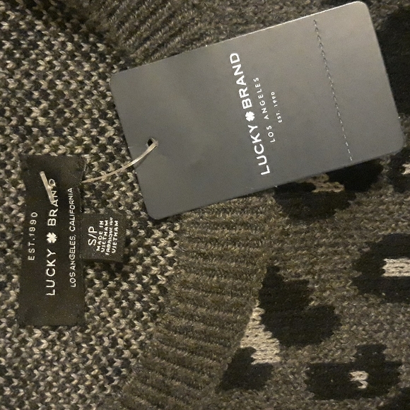 Lucky Brand Animal Print Sweater Cheetah Leopard Small - Picture 8 of 12